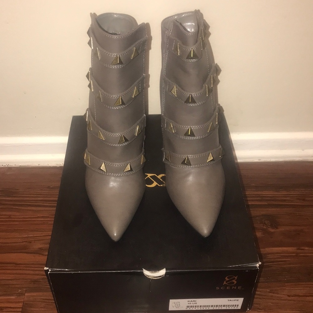Scene Kari Taupe Studded Bootie